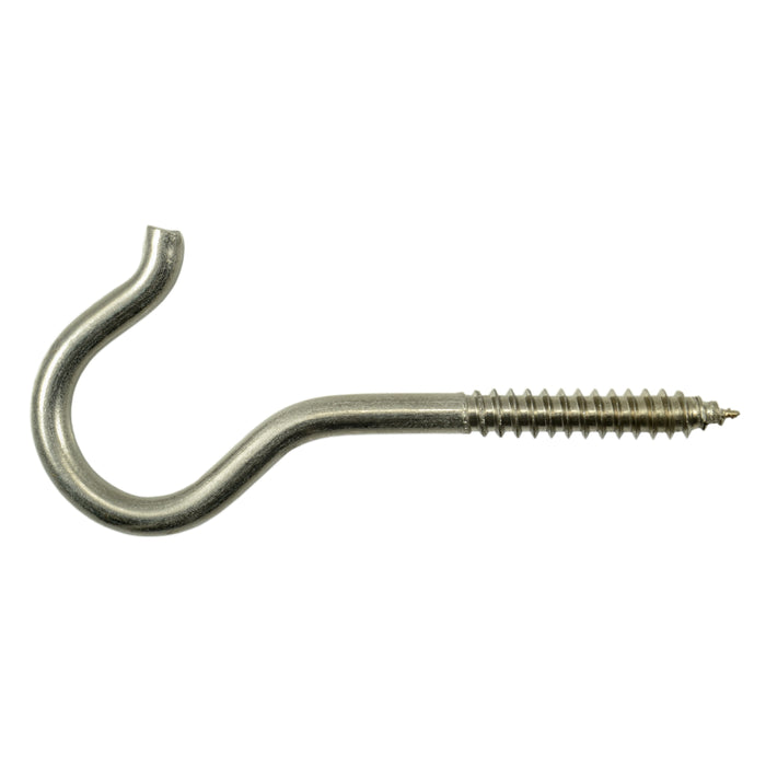 7/32" x 13/16" x 3-7/8" 18-8 Stainless Steel #804 Screw Hooks