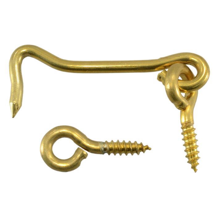 5/32" x 2-1/2" Solid Brass Gate Hooks