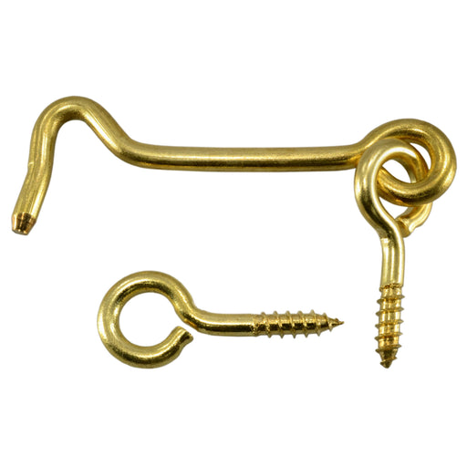 3/16" x 3" Solid Brass Gate Hooks