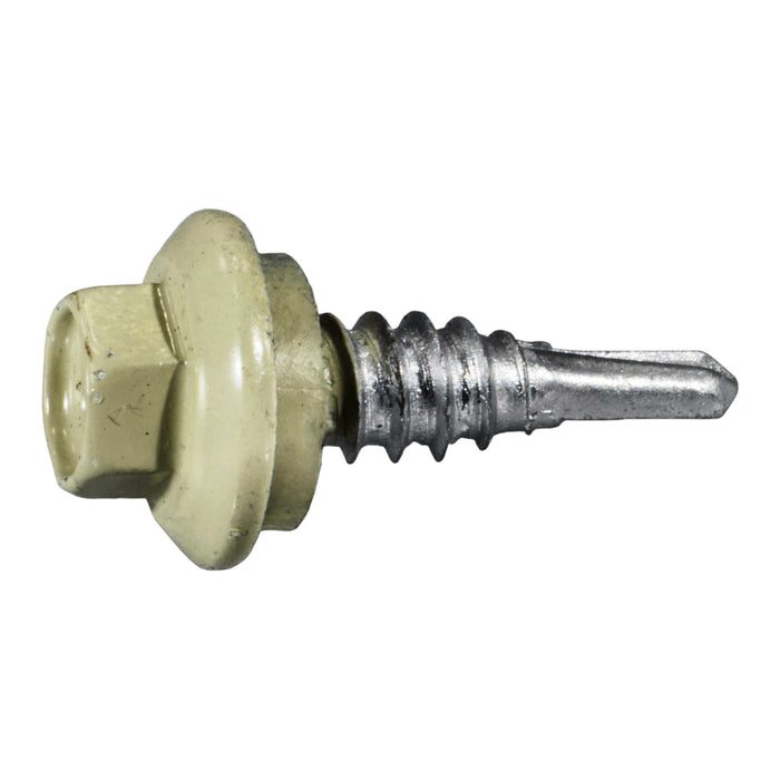 1/4" x 7/8" Painted Beige Zinc Plated Steel Hex Head Stitch Screws