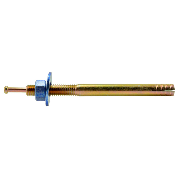 1/2" x 6" Zinc Plated Steel Blue Hammer Drive Anchors with Nuts and Washers