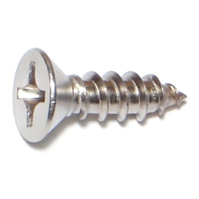 #12 x 3/4" 18-8 Stainless Steel Phillips Flat Head Sheet Metal Screws