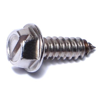 #14 x 3/4" 18-8 Stainless Steel Slotted Hex Washer Head Sheet Metal Screws
