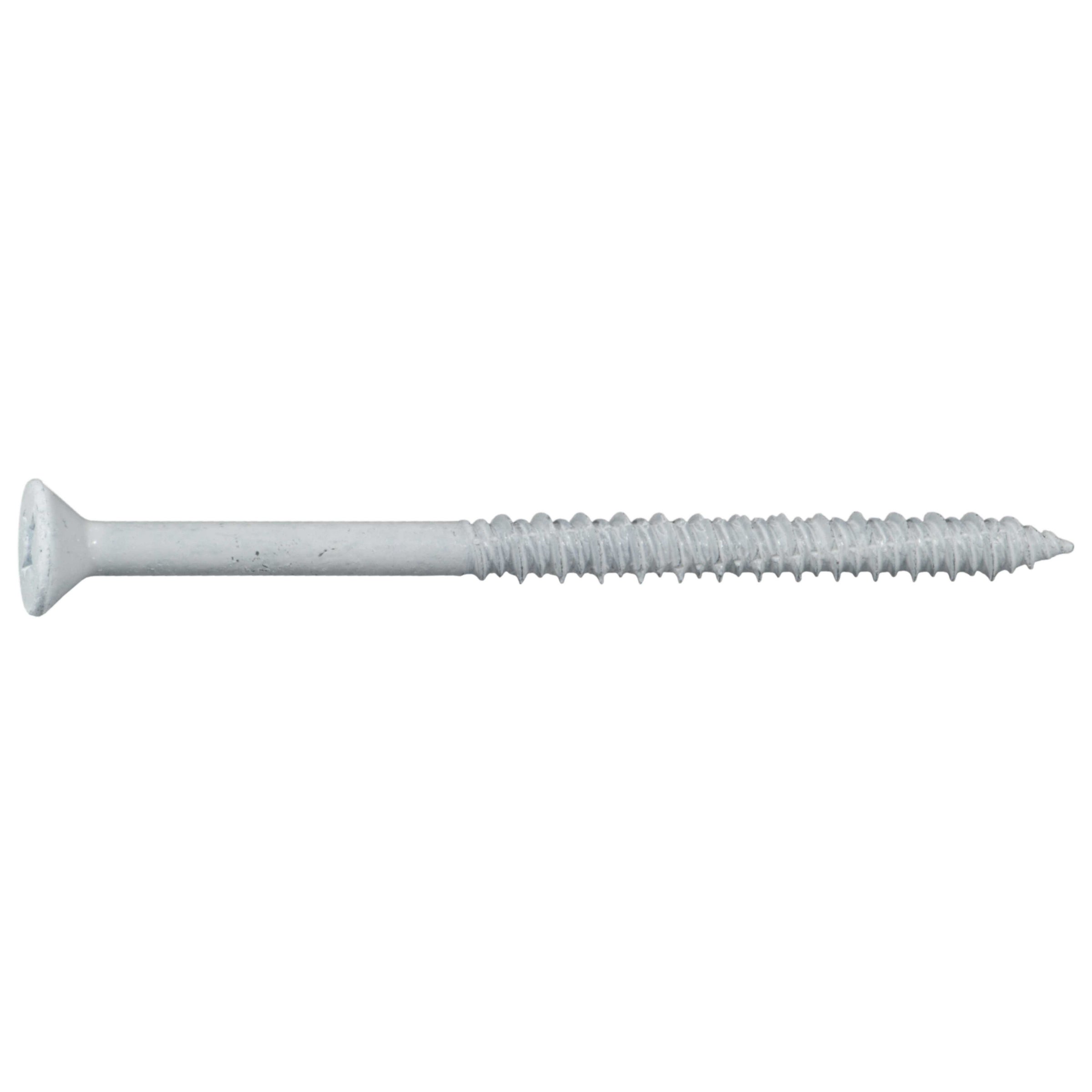 1/4" x 3-3/4" White Ruspert Coated Steel Phillips Flat Head Masonry Screws