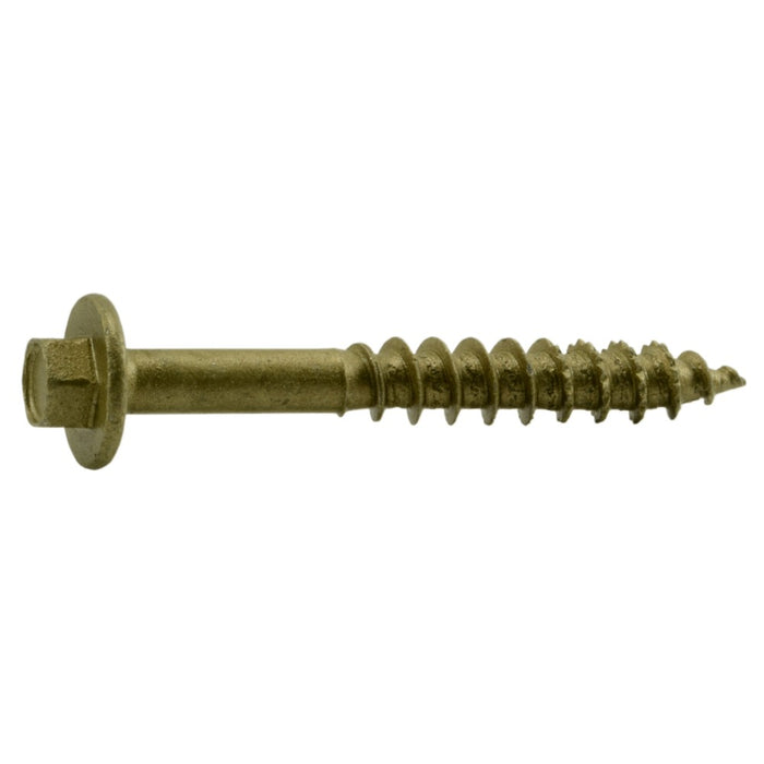 3/8 x 2-1/2" Hex Head Tan Ledgerboard Saberdrive Screws Bucket  (75 pcs.)