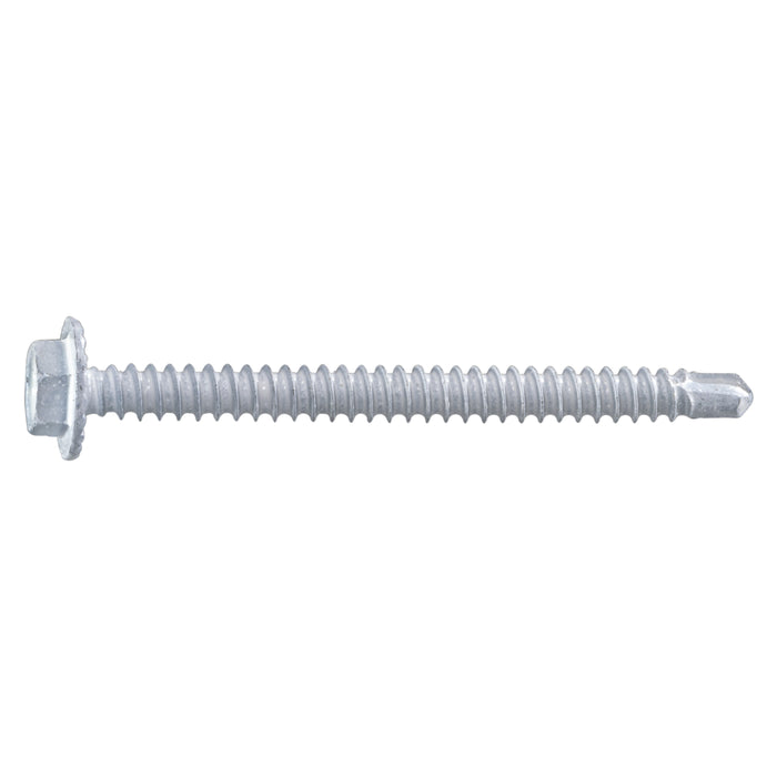 #8 x 2" White Ruspert Coated Steel Hex Washer Head Self-Drilling Screws