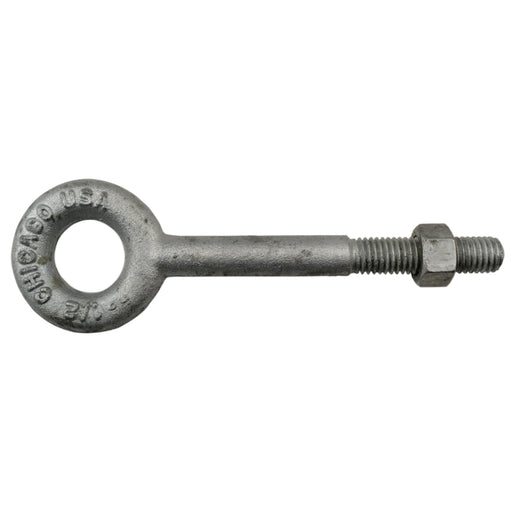 1/2"-13 x 1" x 4-1/2" x 6-1/2" Hot Dip Galvanized Steel Coarse Thread Eye Bolts