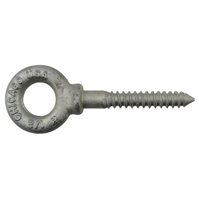 1/2" x 1" x 3-1/4" Hot Dip Galvanized Steel Shoulder Eye Lag Screws