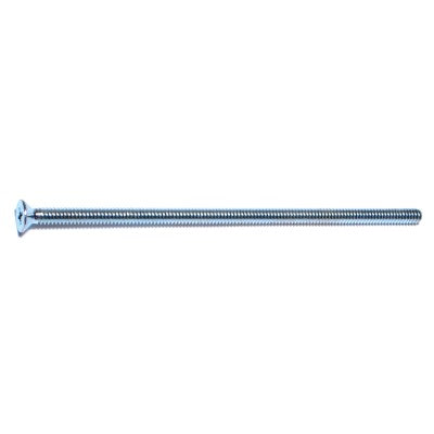 #10-24 x 5" Zinc Plated Steel Coarse Thread Phillips Flat Head Machine Screws