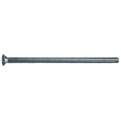 #10-32 x 4" Zinc Plated Steel Coarse Thread Phillips Flat Head Machine Screws