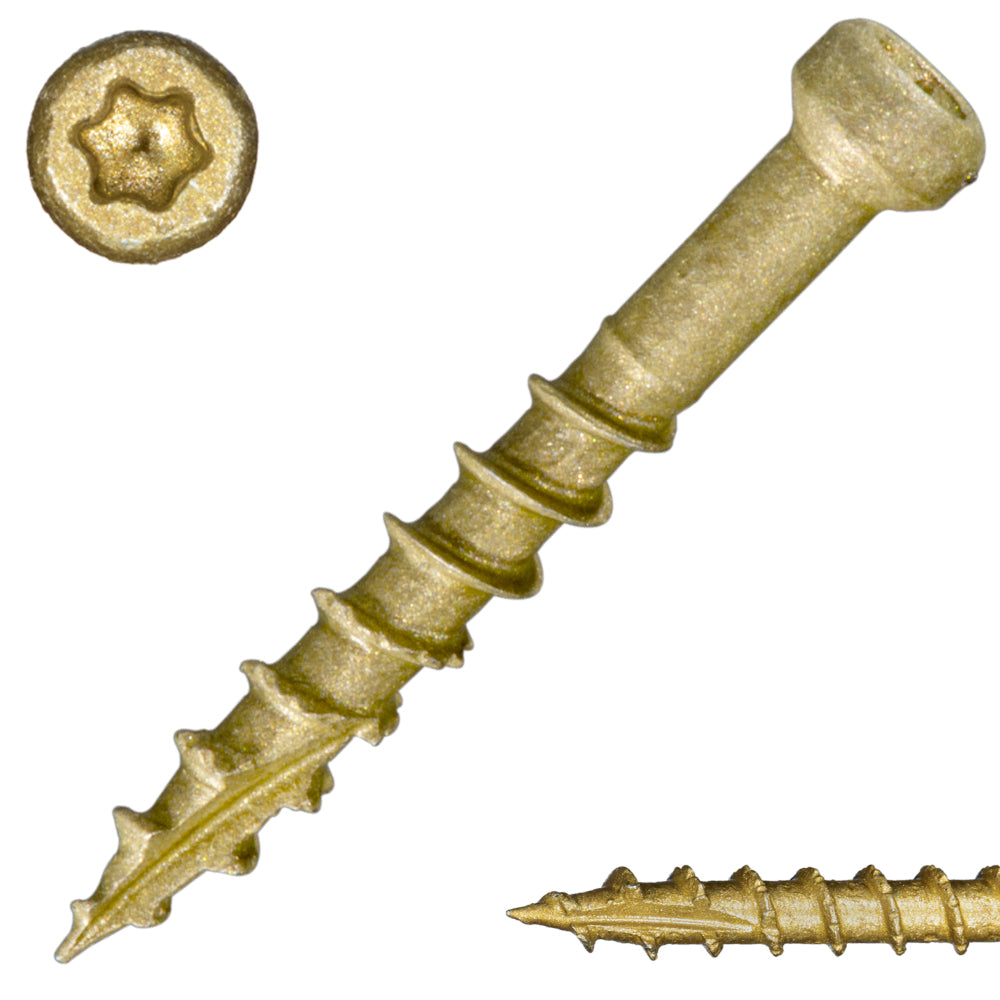 #8 x 1-1/4" Tan XL1500 Coated Steel Star Drive Saberdrive Trim Head Screws