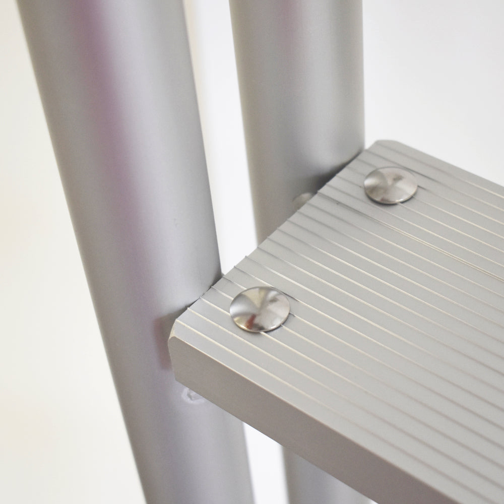 Heavy-Duty 4-Step Flip-Up Dock Ladder – Marine Grade Anodized Aluminum – 300lb Capacity