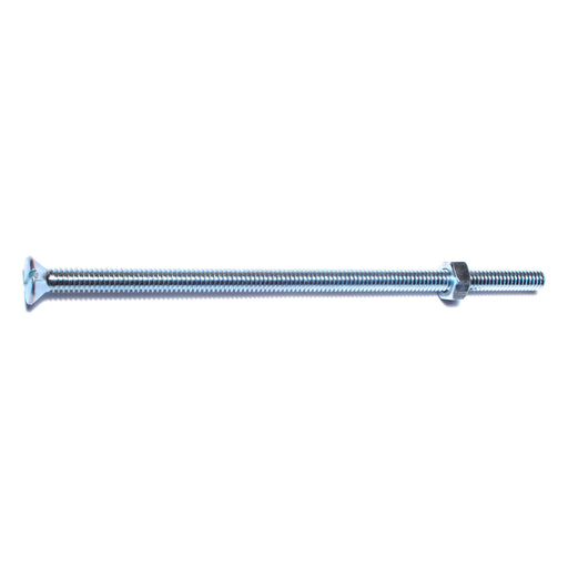 1/4"-20 x 6" Zinc Plated Steel Coarse Thread Slotted Flat Head Stove Bolts