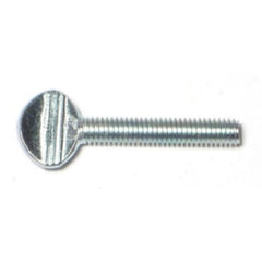#10-32 x 1" Zinc Plated Steel Fine Thread Spade Head Thumb Screws