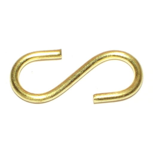 9/64" x 1/2" x 1-5/8" Brass Open S Hooks