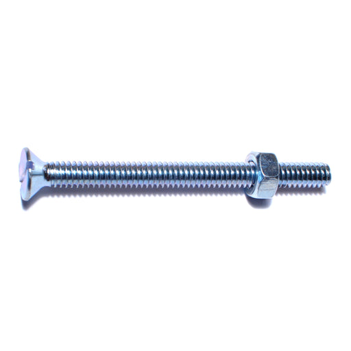 1/4"-20 x 3" Zinc Plated Steel Coarse Thread Slotted Flat Head Stove Bolts