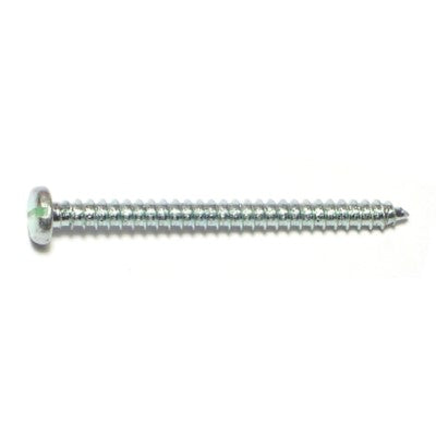 #8 x 2" Zinc Plated Steel Slotted Pan Head Sheet Metal Screws