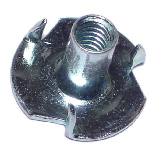 #10-24 x 7/16" Zinc Plated Steel Coarse Thread Pronged Tee Nuts