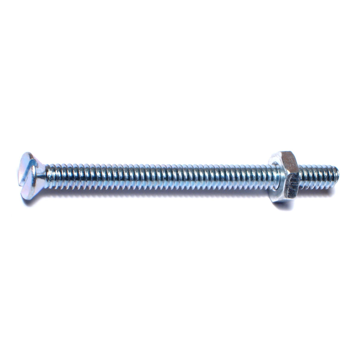10-24 x 2-1/2" Zinc Plated Steel Coarse Thread Slotted Flat Head Stove Bolts