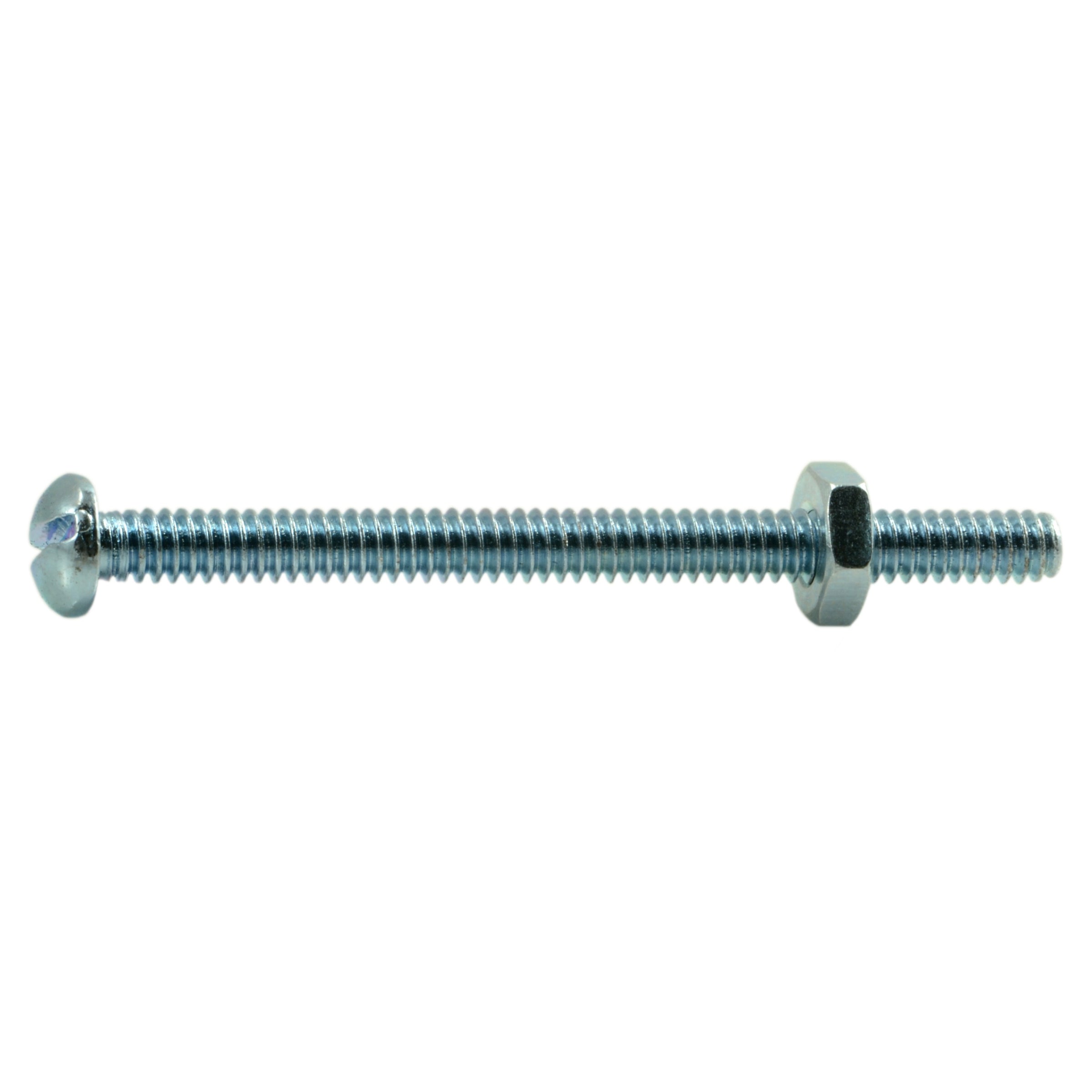 10-24 x 2-1/2" Zinc Plated Steel Coarse Thread Slotted Round Head Stove Bolts