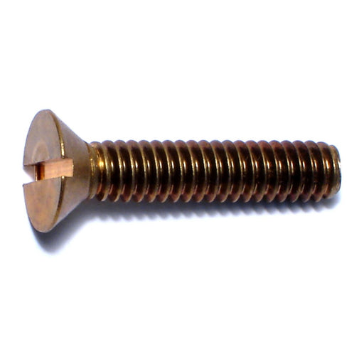1/4"-20 x 3" Brass Coarse Thread Slotted Flat Head Machine Screws