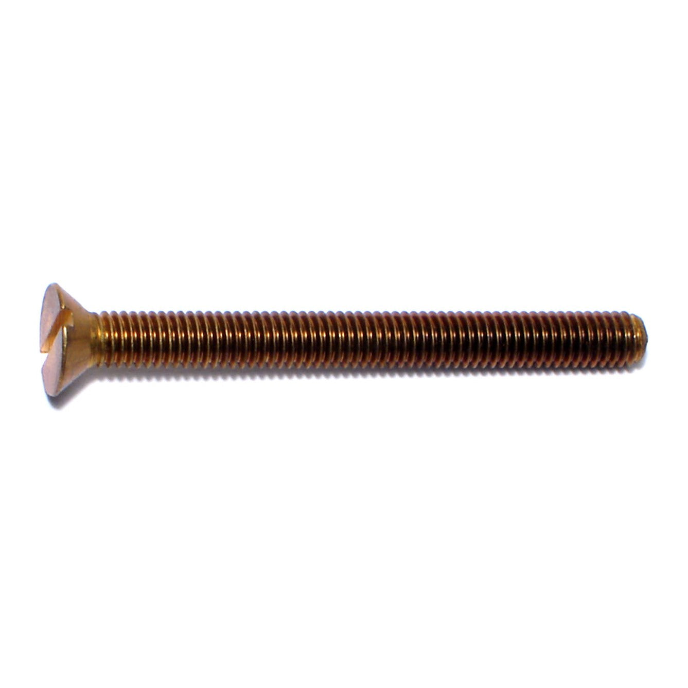 #10-32 x 2" Brass Fine Thread Slotted Flat Head Machine Screws