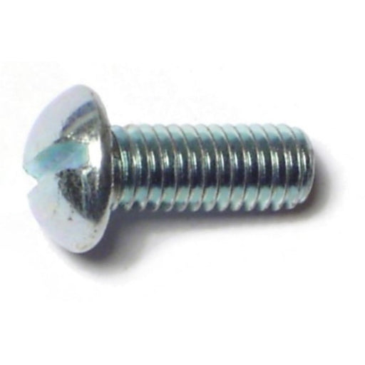 #10-32 x 1/2" Zinc Plated Steel Fine Thread Slotted Round Head Machine Screws