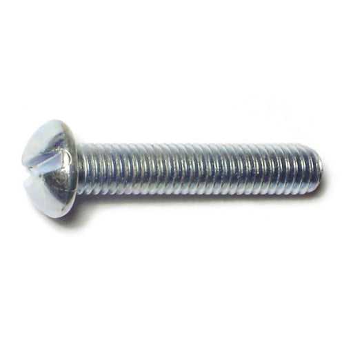 #10-32 x 1" Zinc Plated Steel Fine Thread Slotted Round Head Machine Screws