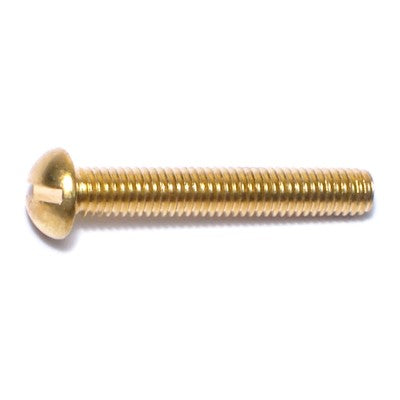 #10-32 x 1-1/4" Brass Fine Thread Slotted Round Head Machine Screws