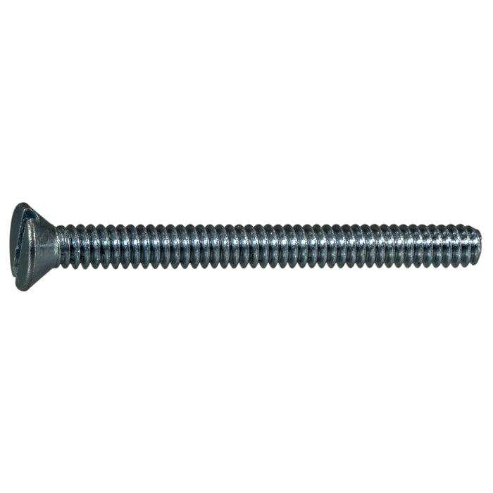 #10-24 x 2" Zinc Plated Steel Coarse Thread Slotted Flat Head Machine Screws