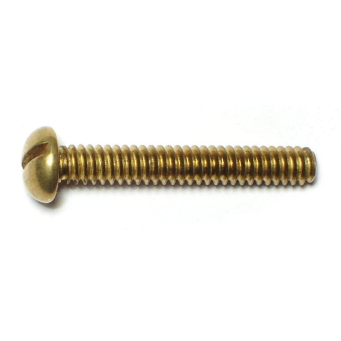 #10-24 x 1-1/4" Brass Coarse Thread Slotted Round Head Machine Screws