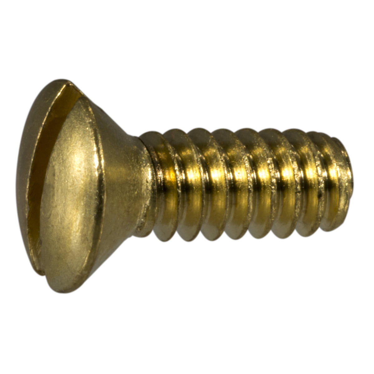 #10-24 x 1/2" Brass Coarse Thread Slotted Oval Head Machine Screws