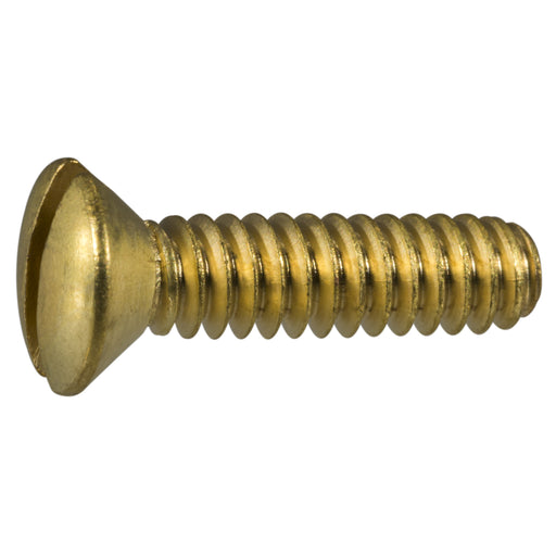 #10-24 x 3/4" Brass Coarse Thread Slotted Oval Head Machine Screws