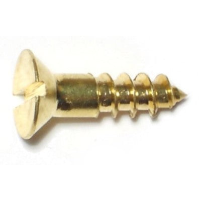 #8 x 5/8" Brass Slotted Flat Head Wood Screws