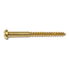 #8 x 2" Brass Slotted Round Head Wood Screws