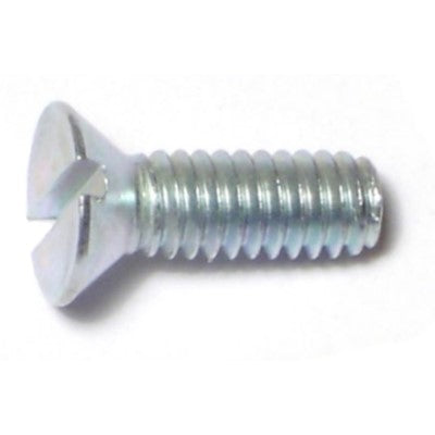 #8-32 x 1/2" Zinc Plated Steel Coarse Thread Slotted Flat Head Machine Screws