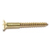 #6 x 1-1/2" Brass Slotted Flat Head Wood Screws