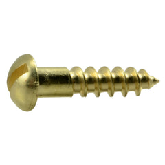 #6 x 5/8" Brass Slotted Round Head Wood Screws