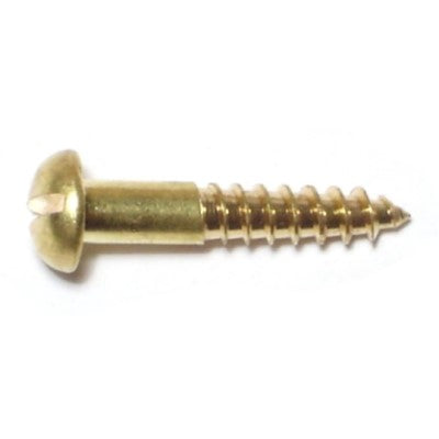 #6 x 3/4" Brass Slotted Round Head Wood Screws