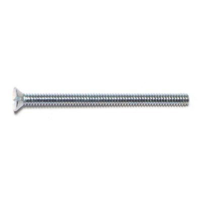 #6-32 x 2" Zinc Plated Steel Coarse Thread Slotted Flat Head Machine Screws