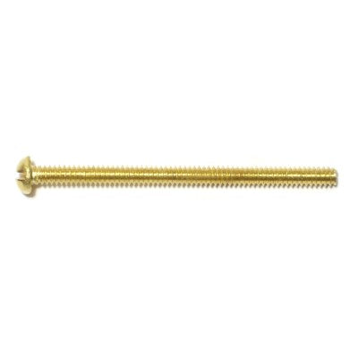 #6-32 x 2" Brass Coarse Thread Slotted Round Head Machine Screws