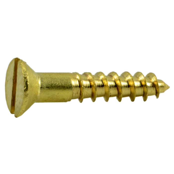 #4 x 5/8" Brass Slotted Flat Head Wood Screws