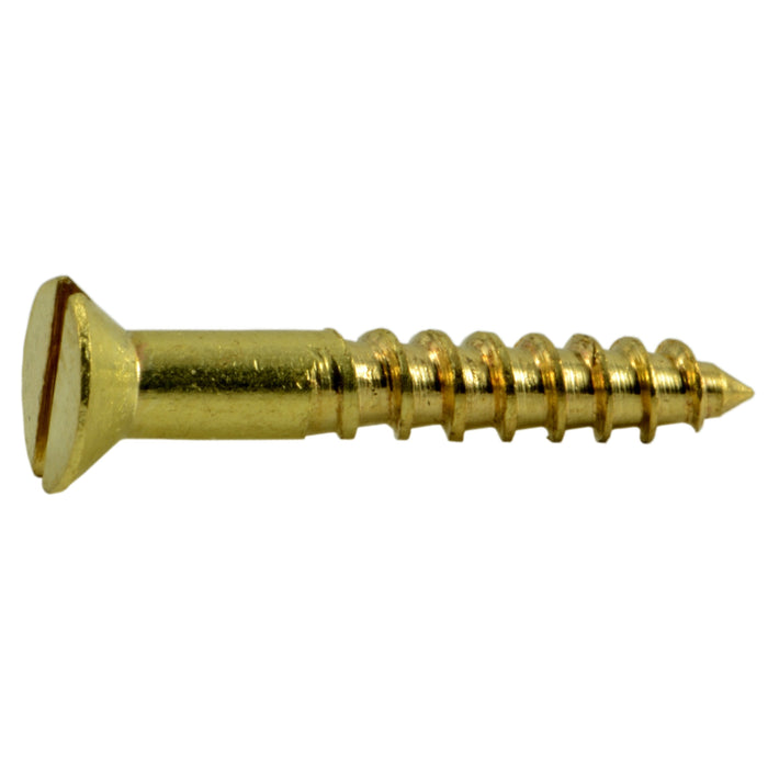 #4 x 3/4" Brass Slotted Flat Head Wood Screws