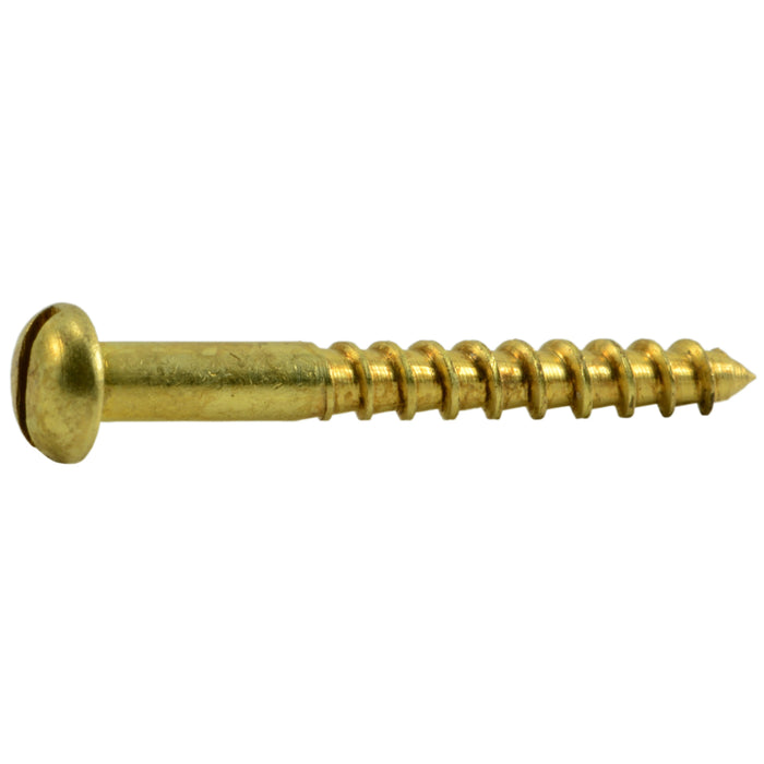 #4 x 1" Brass Slotted Round Head Wood Screws