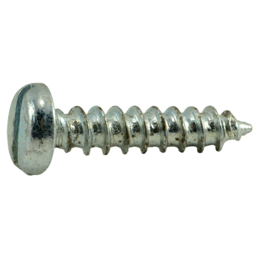 #8 x 3/4" Zinc Plated Steel Slotted Pan Head Sheet Metal Screws