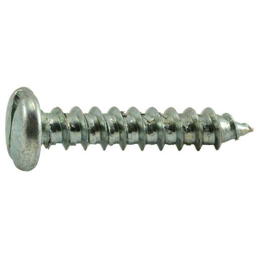 #10 x 1" Zinc Plated Steel Slotted Pan Head Sheet Metal Screws