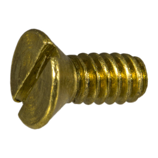 #4-40 x 1/4" Brass Coarse Thread Slotted Flat Head Machine Screws