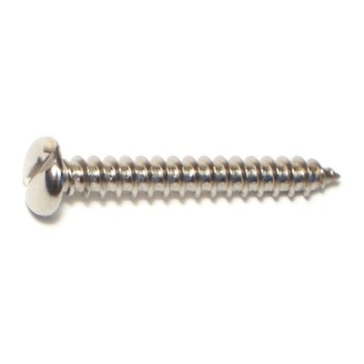 #8 x 1-1/4" 18-8 Stainless Steel Slotted Pan Head Sheet Metal Screws