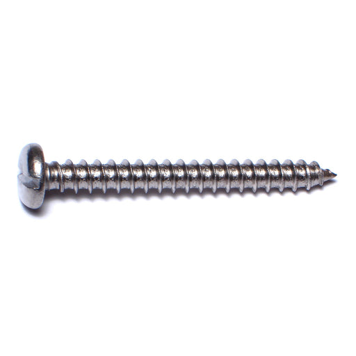 #12 x 2" 18-8 Stainless Steel Slotted Pan Head Sheet Metal Screws