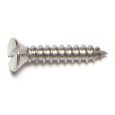 #6 x 3/4" 18-8 Stainless Steel Slotted Flat Head Sheet Metal Screws